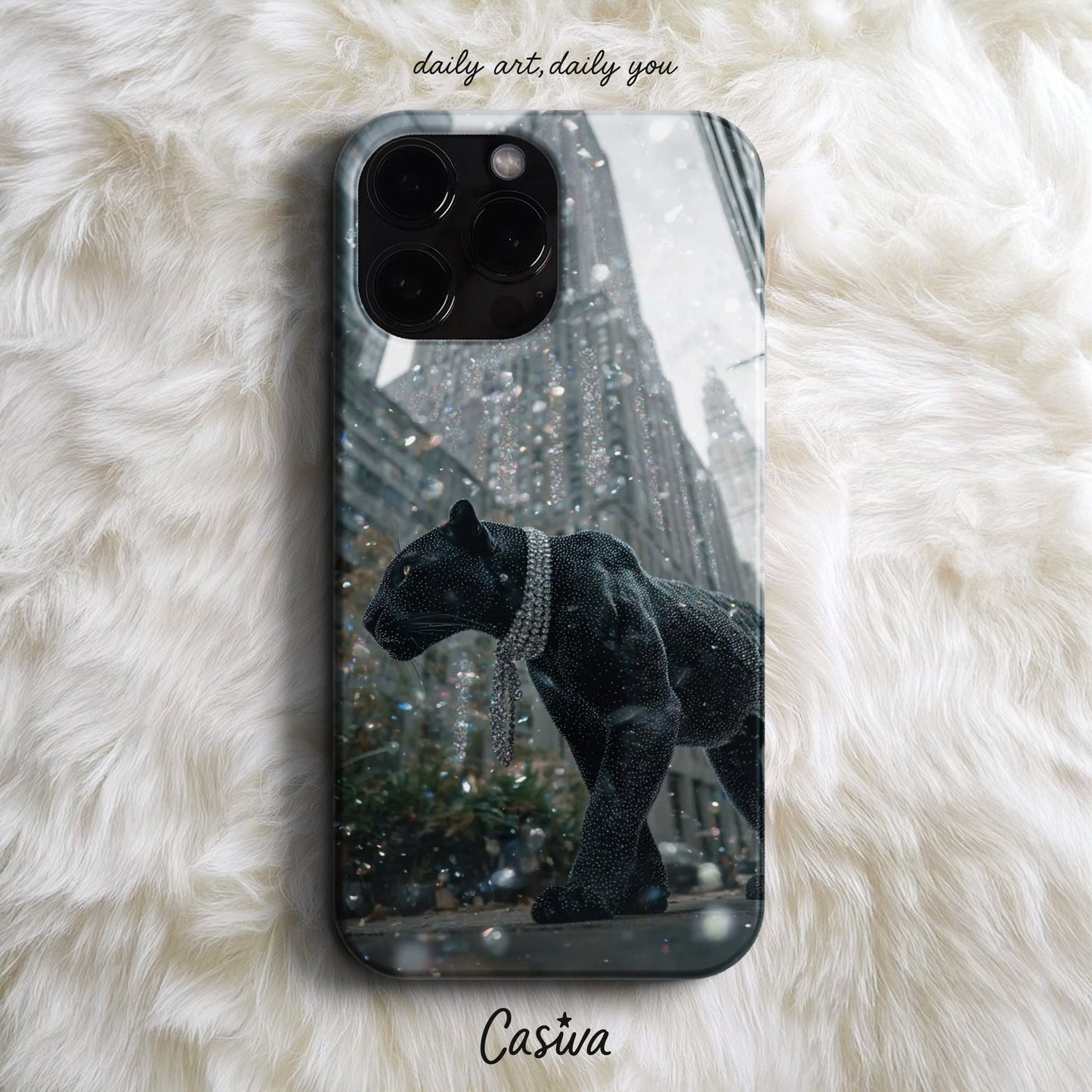 Casiva "Diamond Panther City" Tasarım Telefon Kılıfı - Premium Designs Serisi