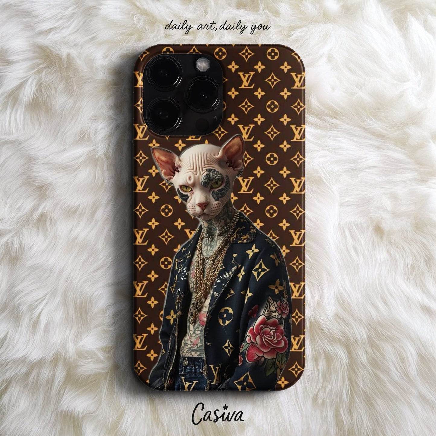 Casiva "Luxury Gangster Cat" Tasarım Telefon Kılıfı - Karakterler Serisi