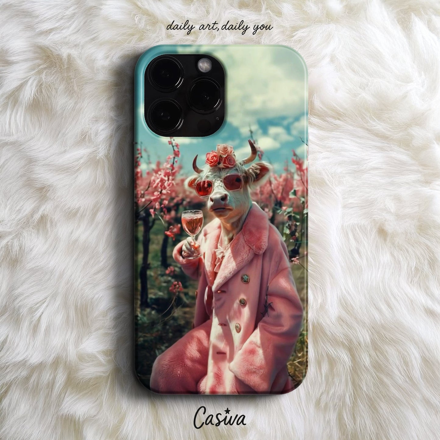 Casiva "Pastel Cow Vogue" Tasarım Telefon Kılıfı - Tasarım Kılıflar Serisi