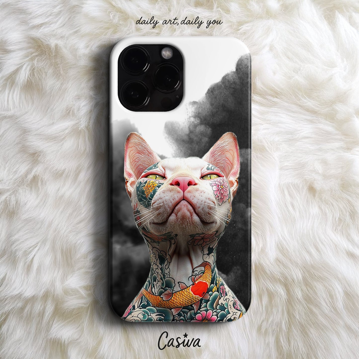 Casiva "Sacred Ink Cat" Tasarım Telefon Kılıfı - Tasarım Kılıflar Serisi