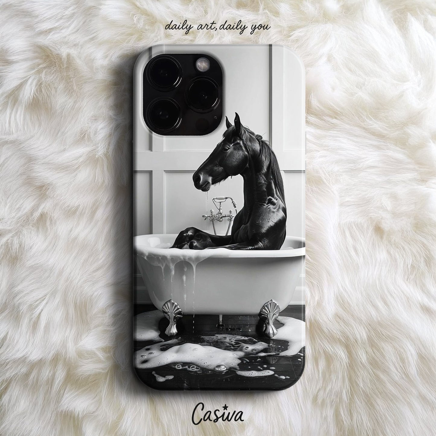 Casiva "Gothic Bath Horse" Tasarım Telefon Kılıfı - Premium Designs Serisi