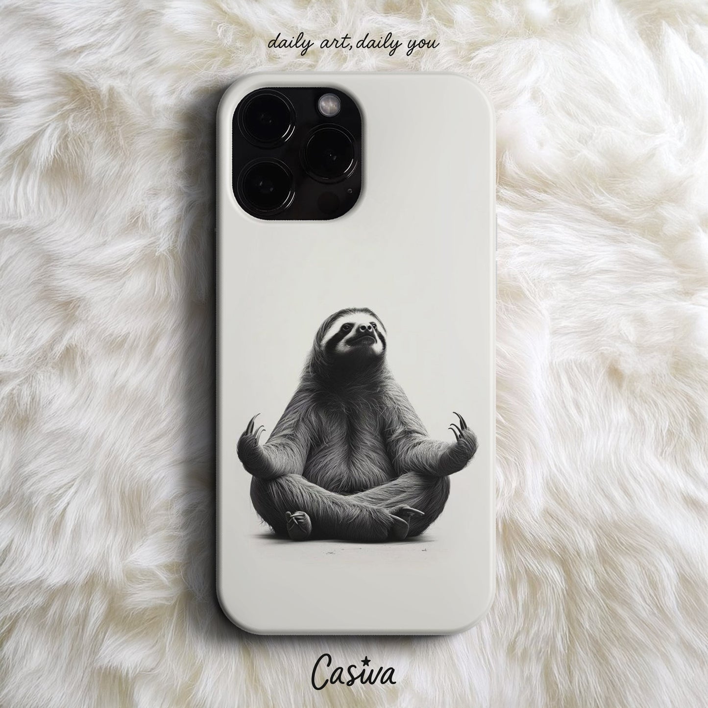 Casiva "Zen Sloth" Tasarım Telefon Kılıfı - Premium Tasarım Kılıflar Serisi