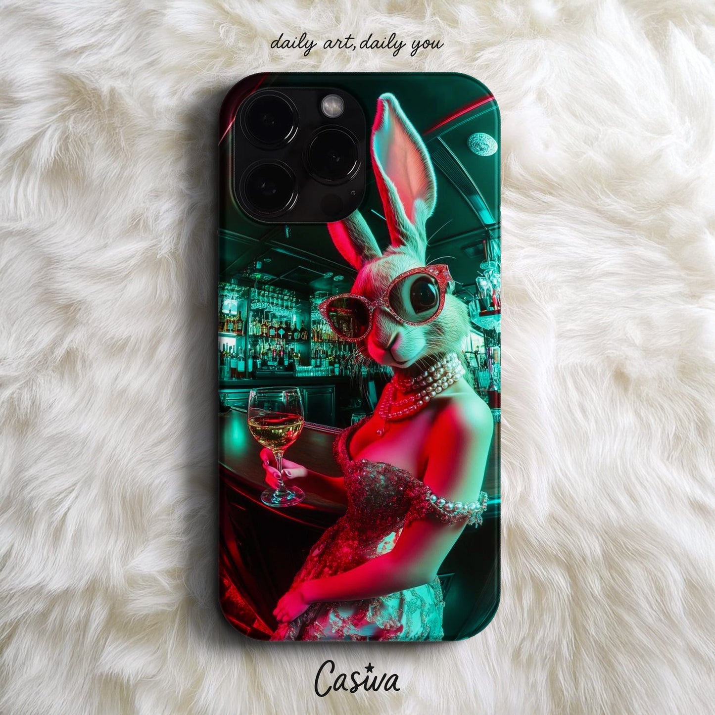 Casiva "Midnight Glam Rabbit" Tasarım Telefon Kılıfı - Tasarım Kılıflar Serisi