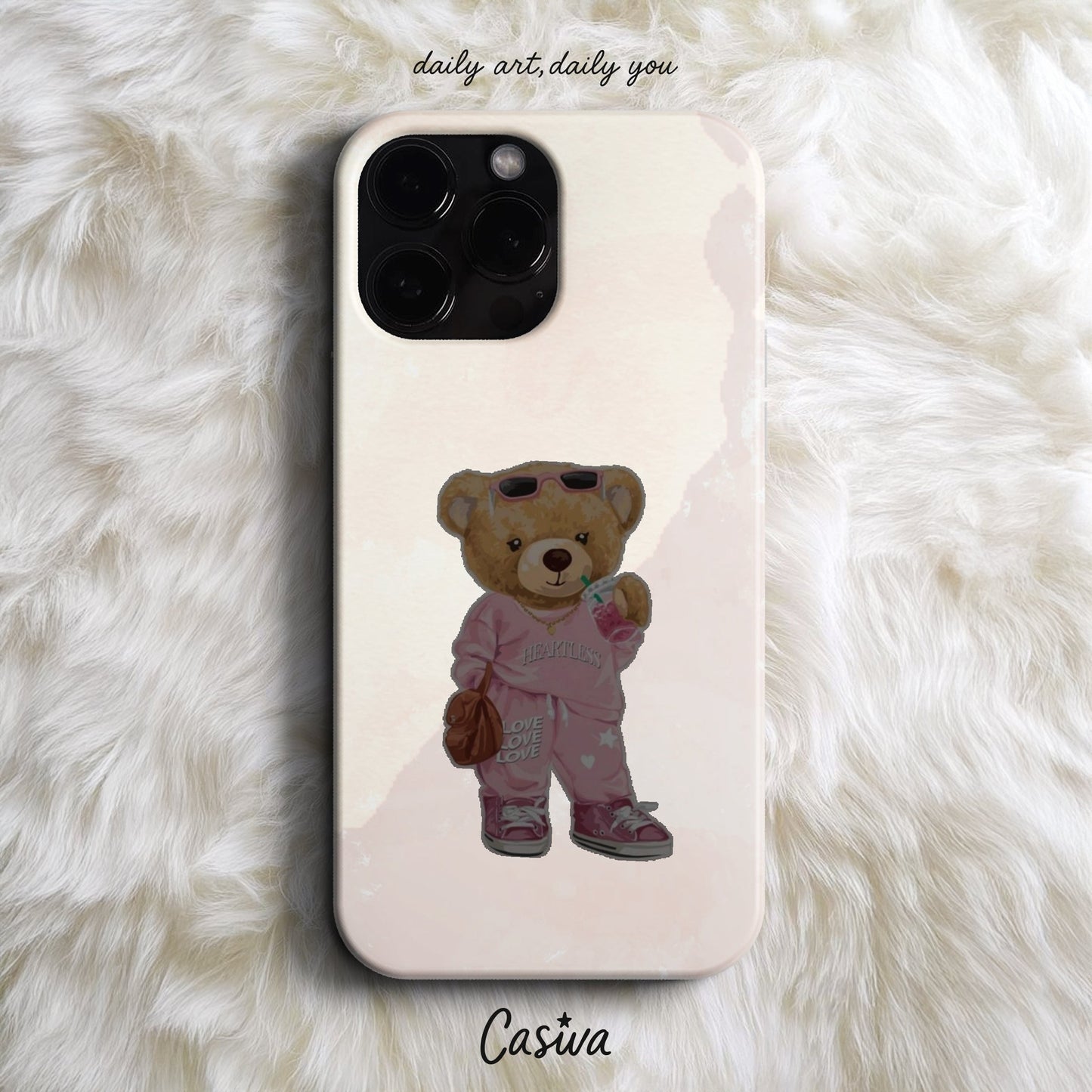 Casiva "Soft Teddy Bear" Tasarım Telefon Kılıfı - Character & Illustration Serisi