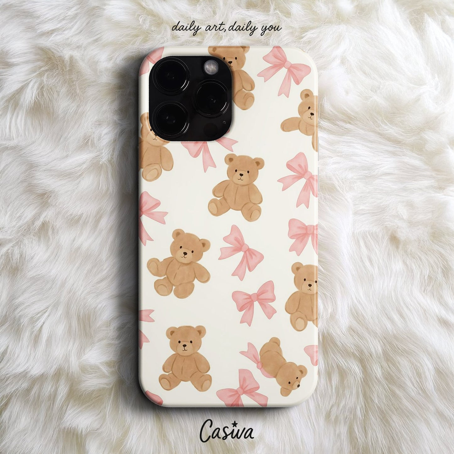 Casiva "Pastel Teddy Bliss" Tasarım Telefon Kılıfı - Tasarım Kılıflar Serisi