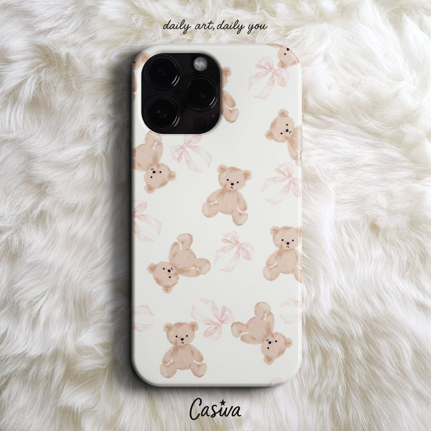 Casiva "Soft Teddy Dreams" Tasarım Telefon Kılıfı - Character & Cartoon Serisi