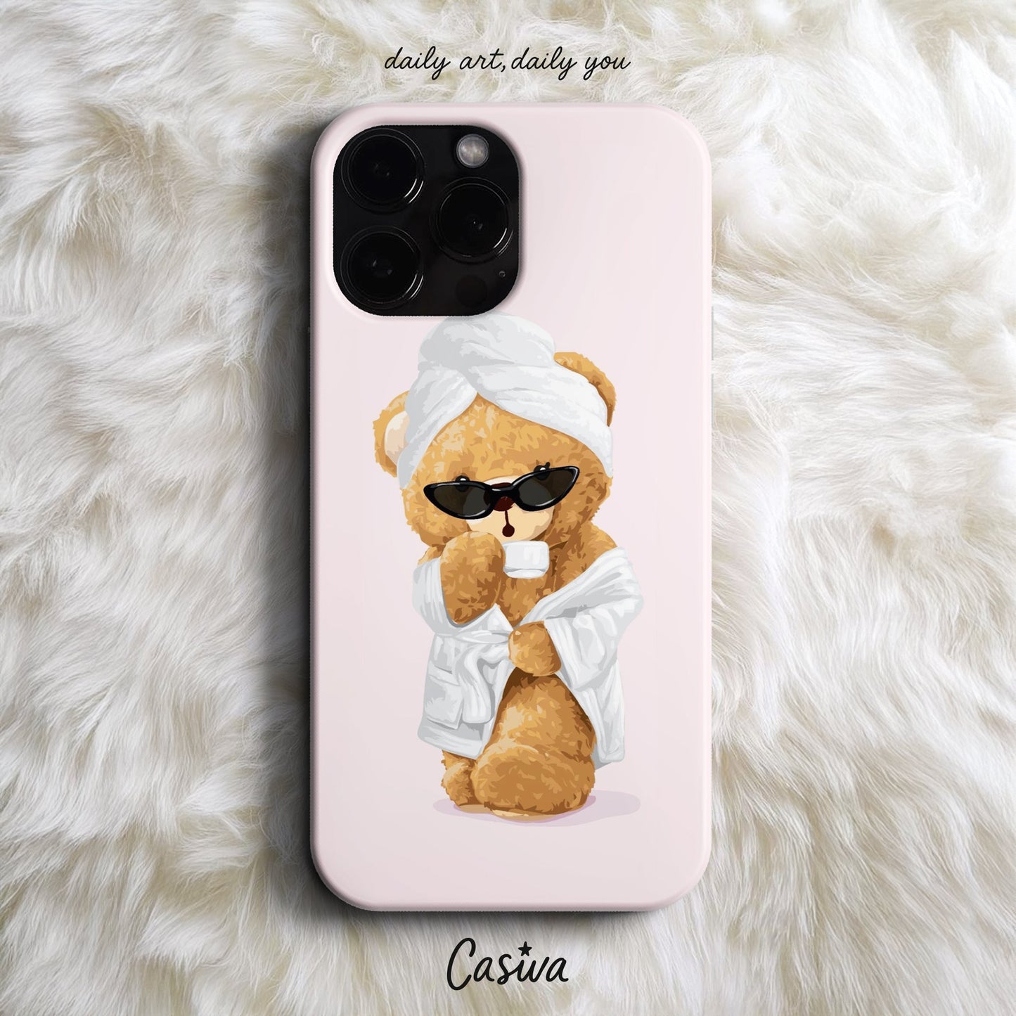 Casiva "Morning Ritual Bear" Tasarım Telefon Kılıfı - Tasarım Koleksiyonu Serisi