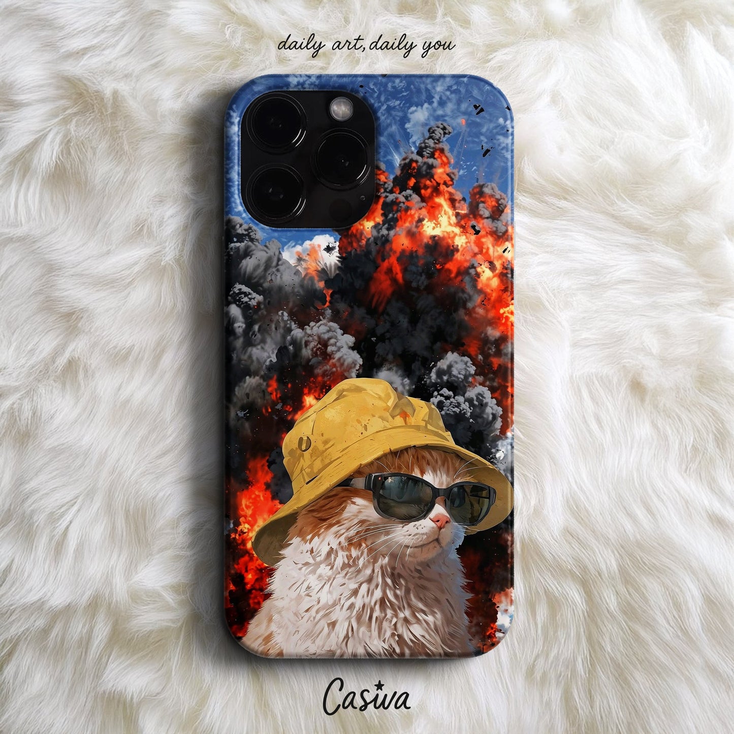 Casiva "Explosion Cool Cat" Tasarım Telefon Kılıfı - Tasarım Kılıflar Serisi