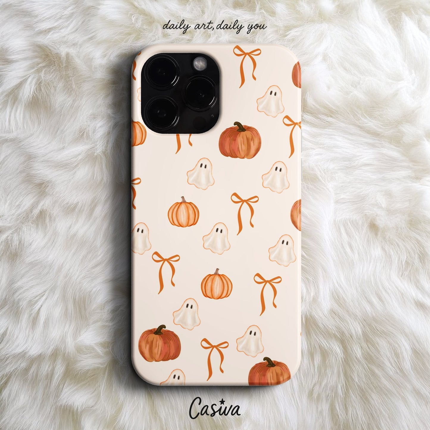 Casiva "Pumpkin Ghost Party" Tasarım Telefon Kılıfı - Seasonal Designs Serisi