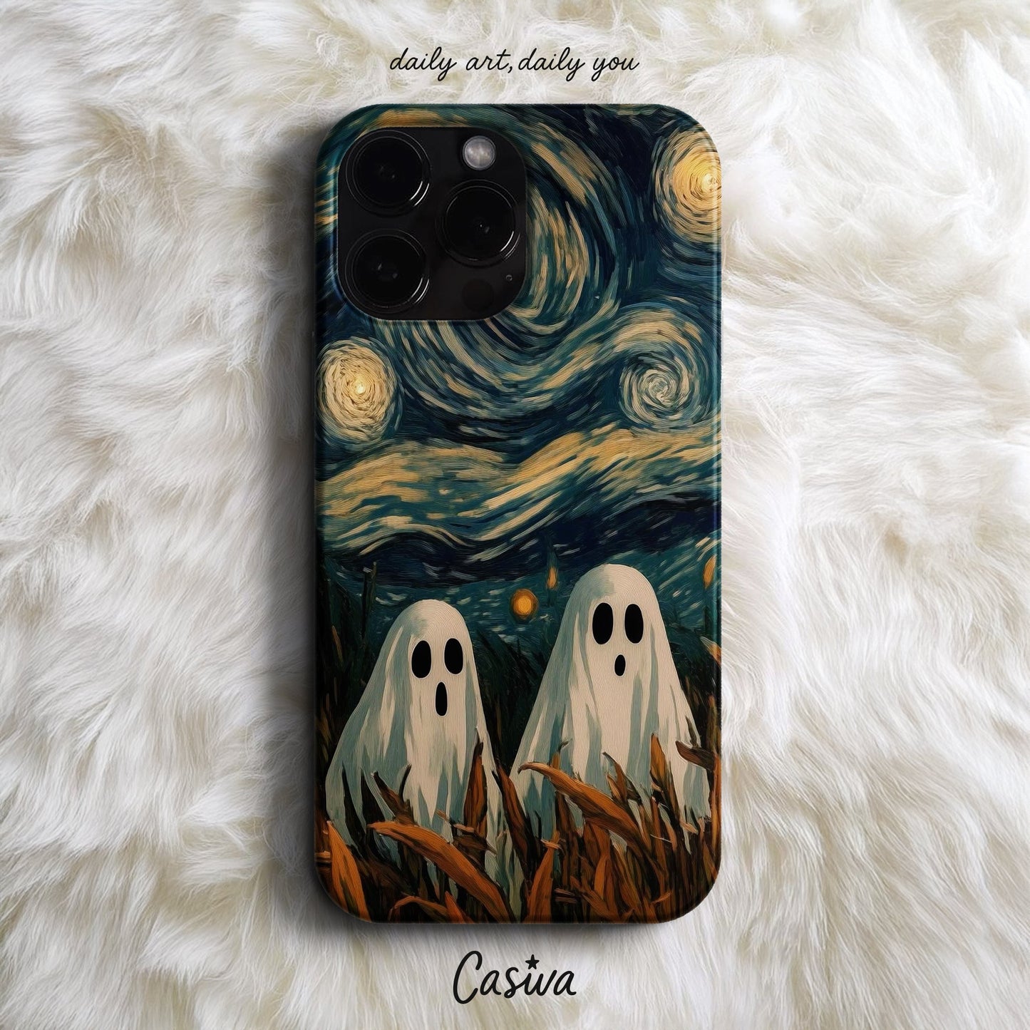 Casiva "Ghost Starry Night" Tasarım Telefon Kılıfı - Premium Tasarım Kılıflar Serisi