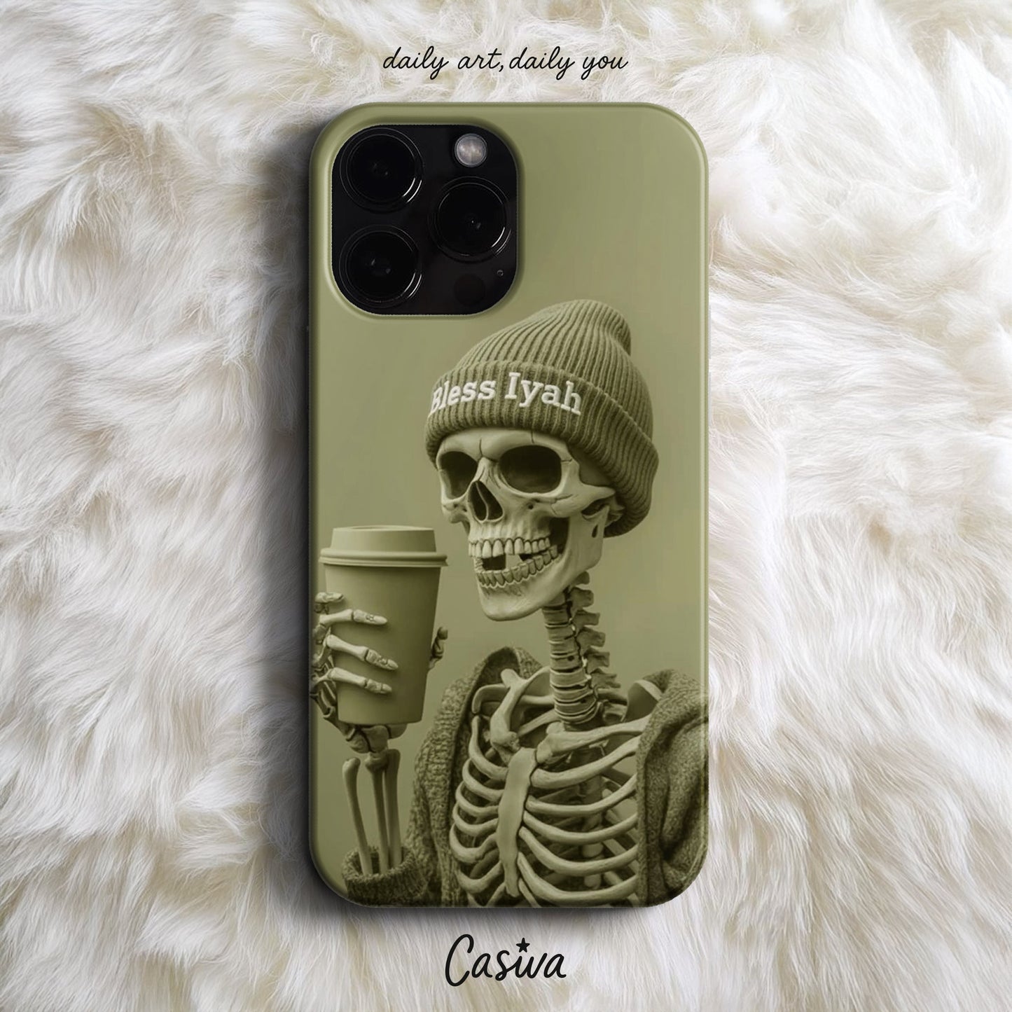 Casiva "Coffee Skeleton" Tasarım Telefon Kılıfı - Müze Serisi Serisi