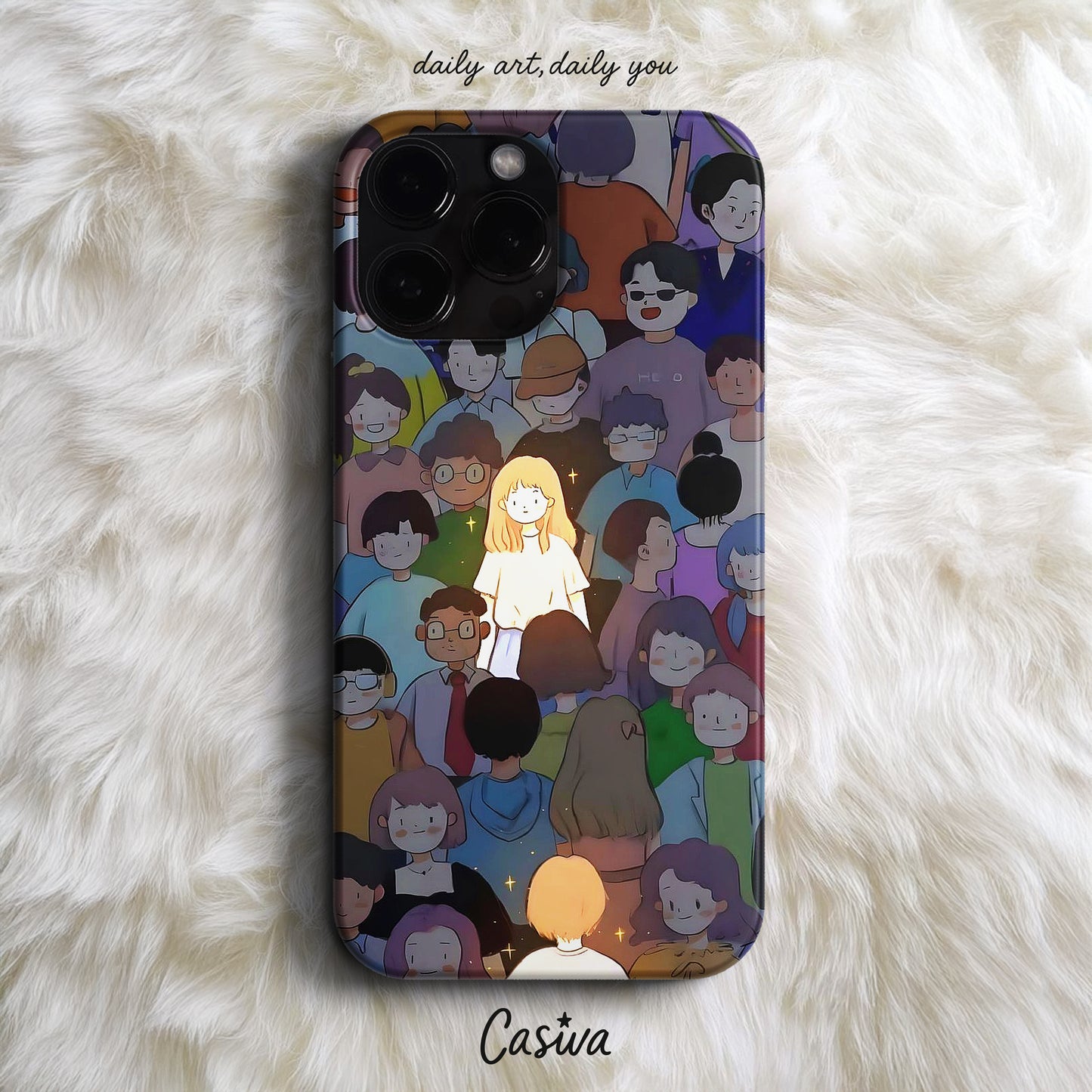 Casiva "Glowing Crowd Girl" Tasarım Telefon Kılıfı – Art Serisi