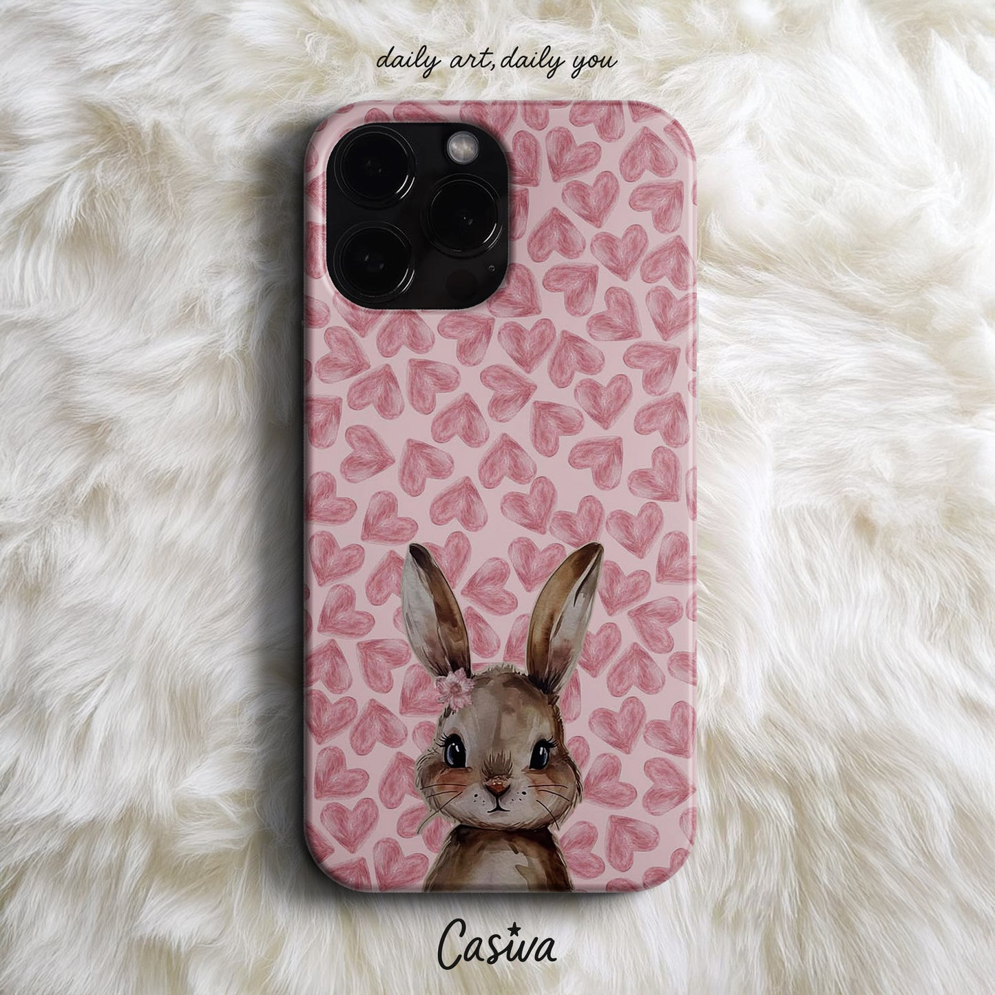 Casiva "Bunny Hearts" Tasarım Telefon Kılıfı – Cute Serisi