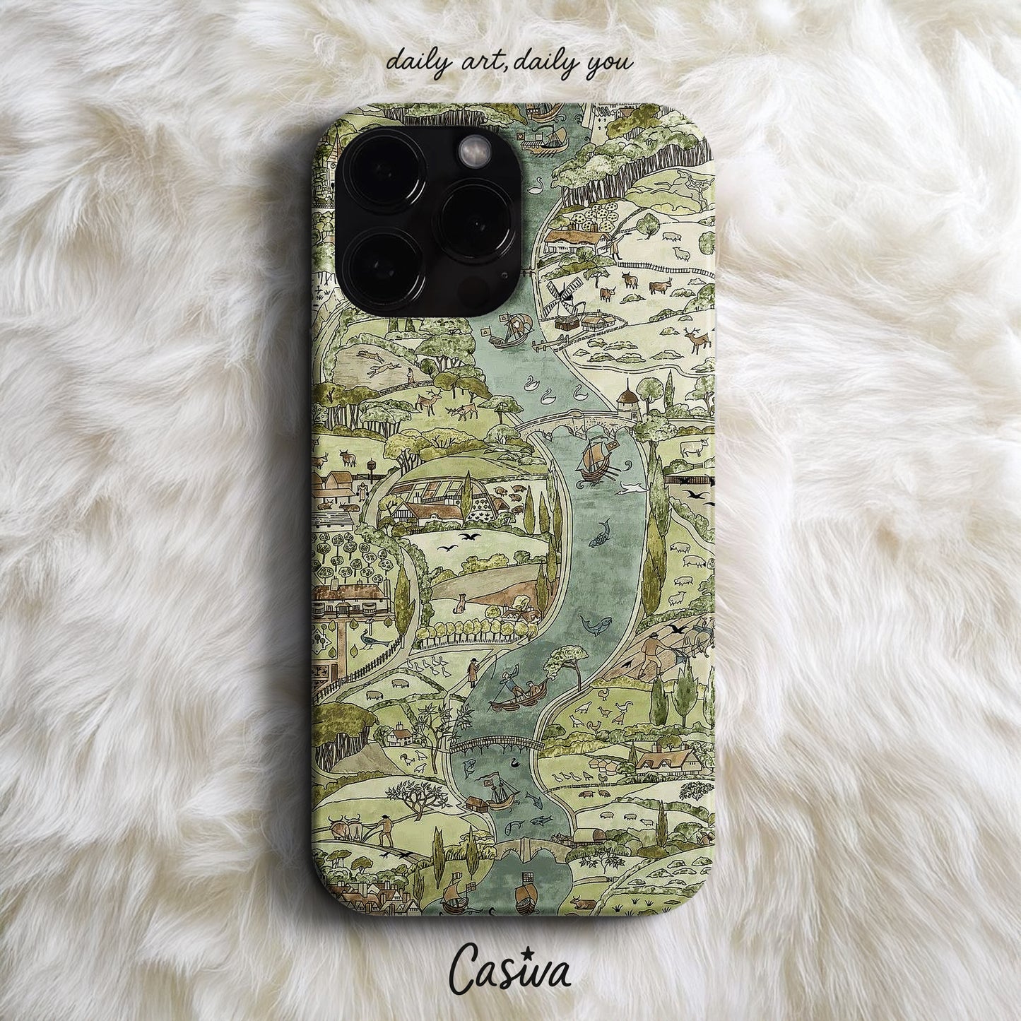 Casiva "Medieval River Kingdom" Tasarım Telefon Kılıfı – Vintage Serisi