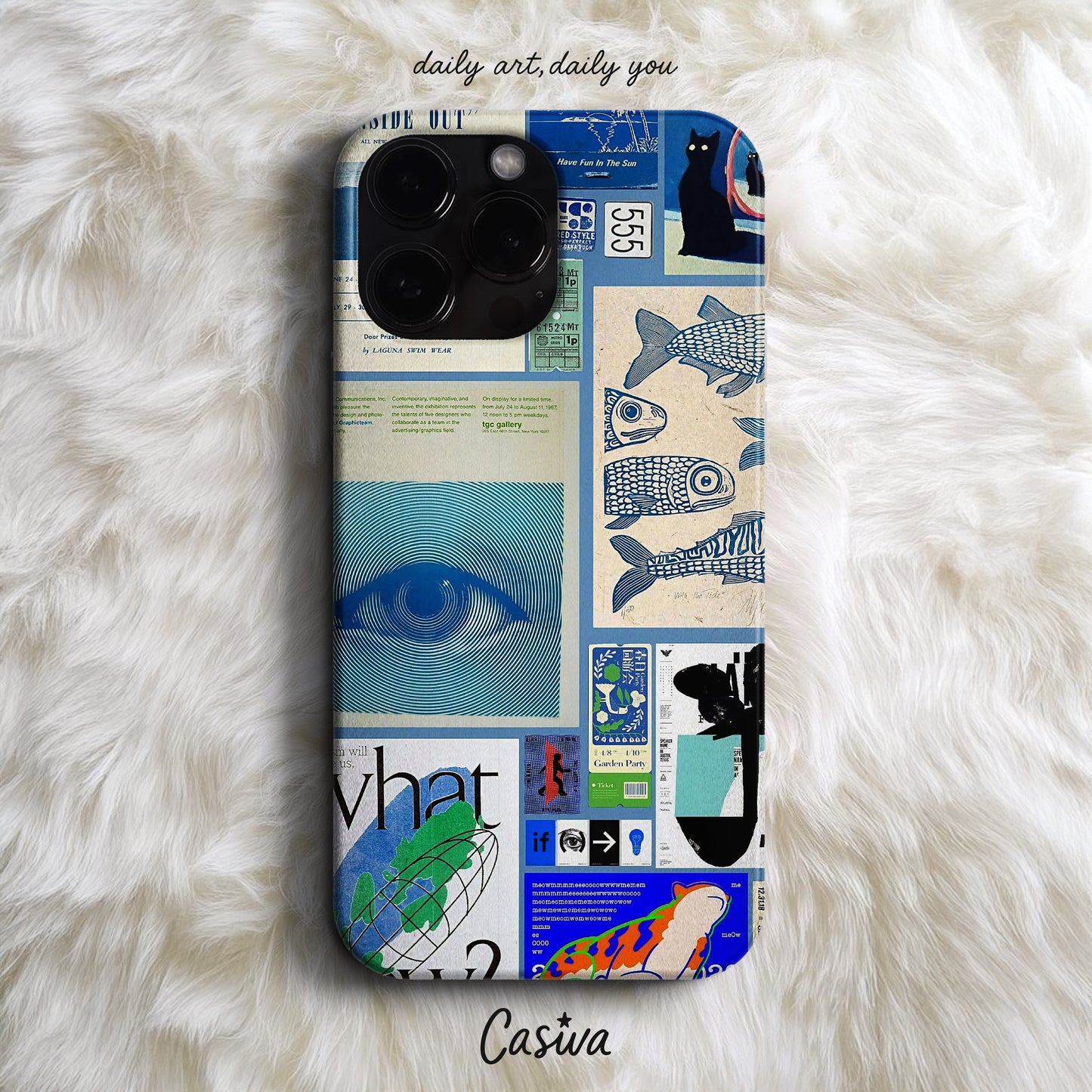 Casiva "Retro Collage Wave" Tasarım Telefon Kılıfı – Vintage Serisi