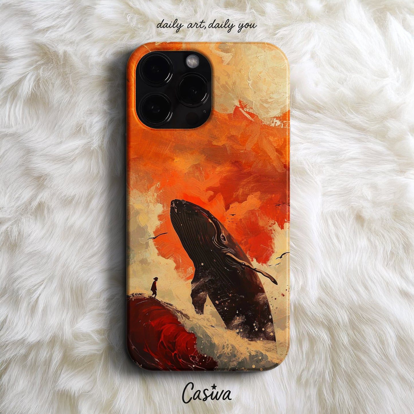 Casiva "Crimson Whale" Tasarım Telefon Kılıfı – Art Serisi