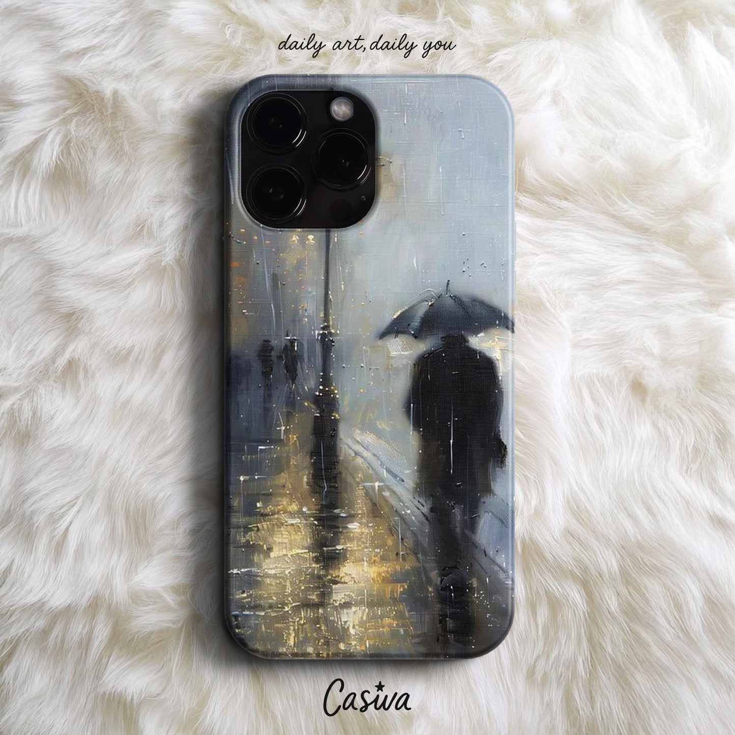 Casiva "Rainy Street" Tasarım Telefon Kılıfı - Premium Tasarımlar Serisi