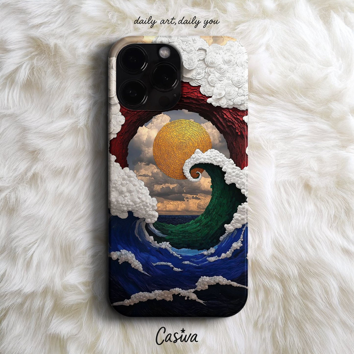 Casiva "Cosmic Waves" Tasarım Telefon Kılıfı - Sanatsal Tasarımlar Serisi