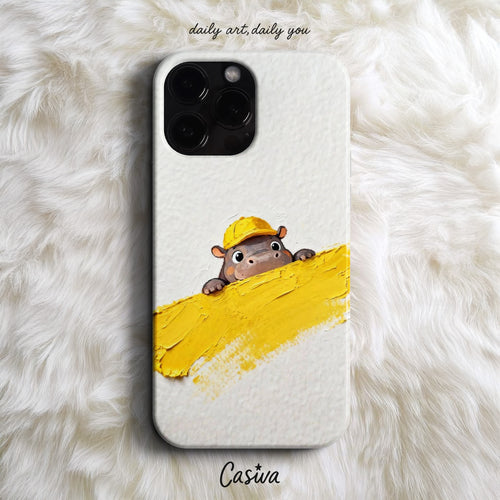 Casiva "Peekaboo Hippo" Tasarım Telefon Kılıfı - Hayvan Tasarımları Serisi