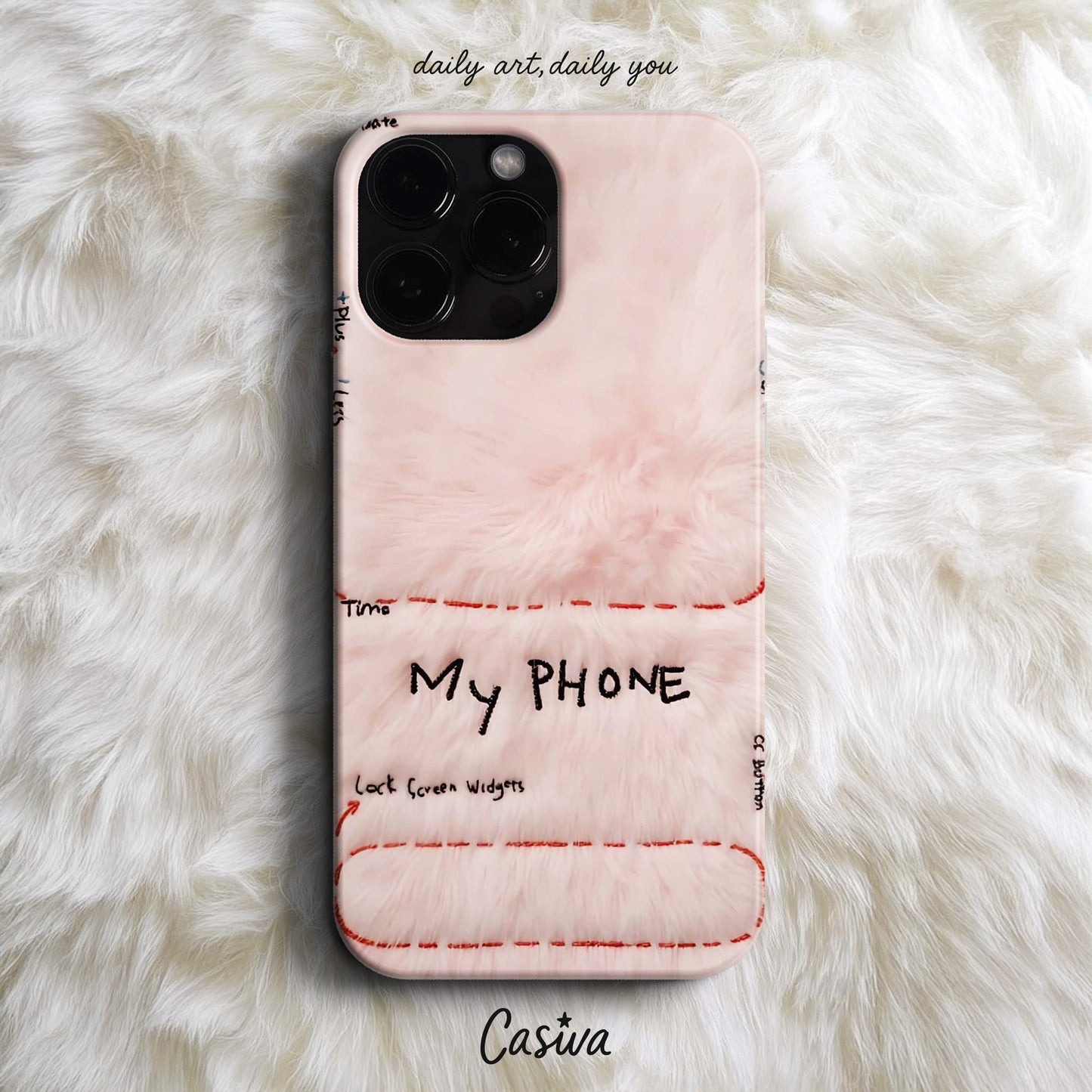 Casiva "Plushy Sketch" Tasarım Telefon Kılıfı - iPhone Kılıfları Serisi