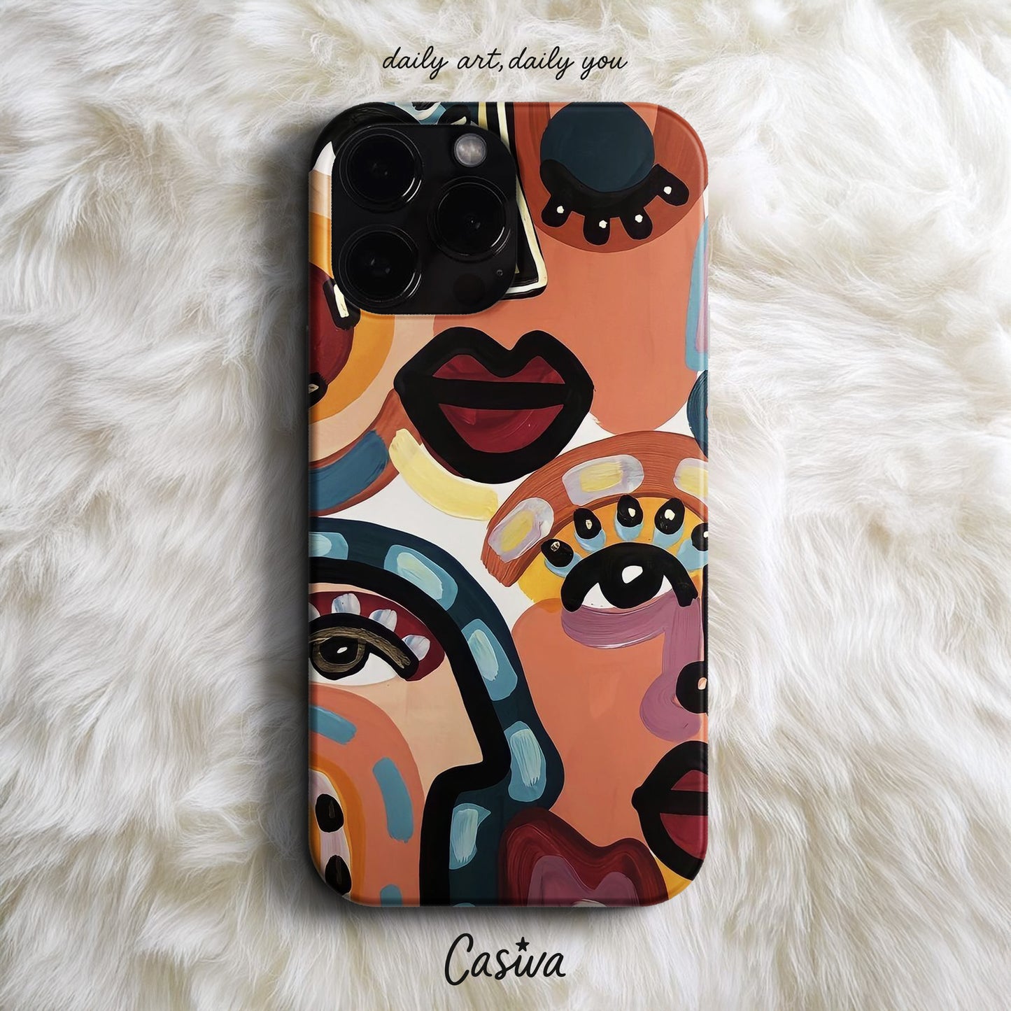 Casiva "Abstract Visage" Tasarım Telefon Kılıfı - Modern Art Serisi