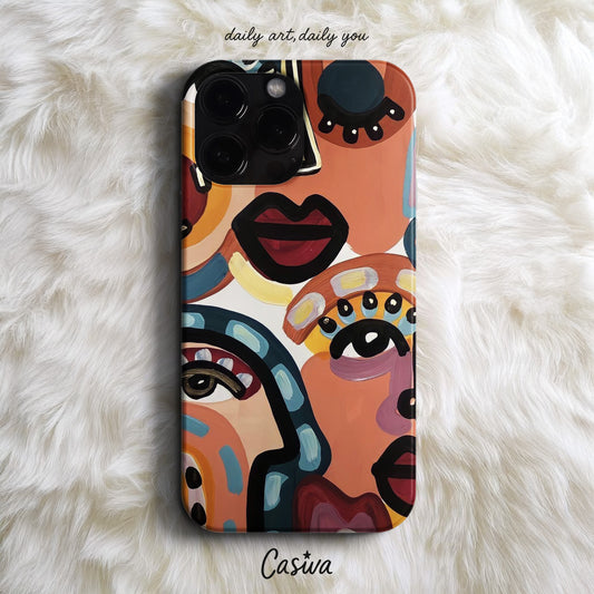 Casiva "Abstract Visage" Tasarım Telefon Kılıfı - Modern Art Serisi
