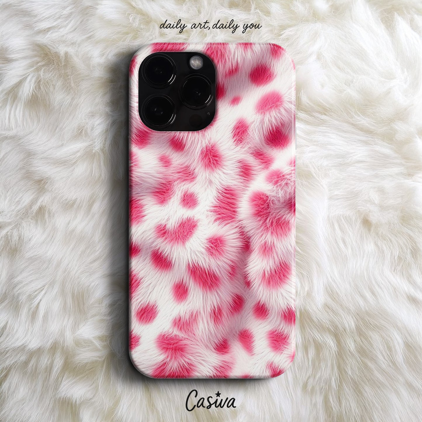 Casiva "Pink Dalmatian" Tasarım Telefon Kılıfı - Desenli Telefon Kılıfları Serisi