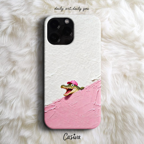 Casiva "Peekaboo Croc" Tasarım Telefon Kılıfı - Fun & Playful Serisi