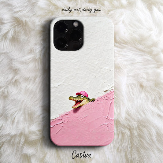 Casiva "Peekaboo Croc" Tasarım Telefon Kılıfı - Fun & Playful Serisi