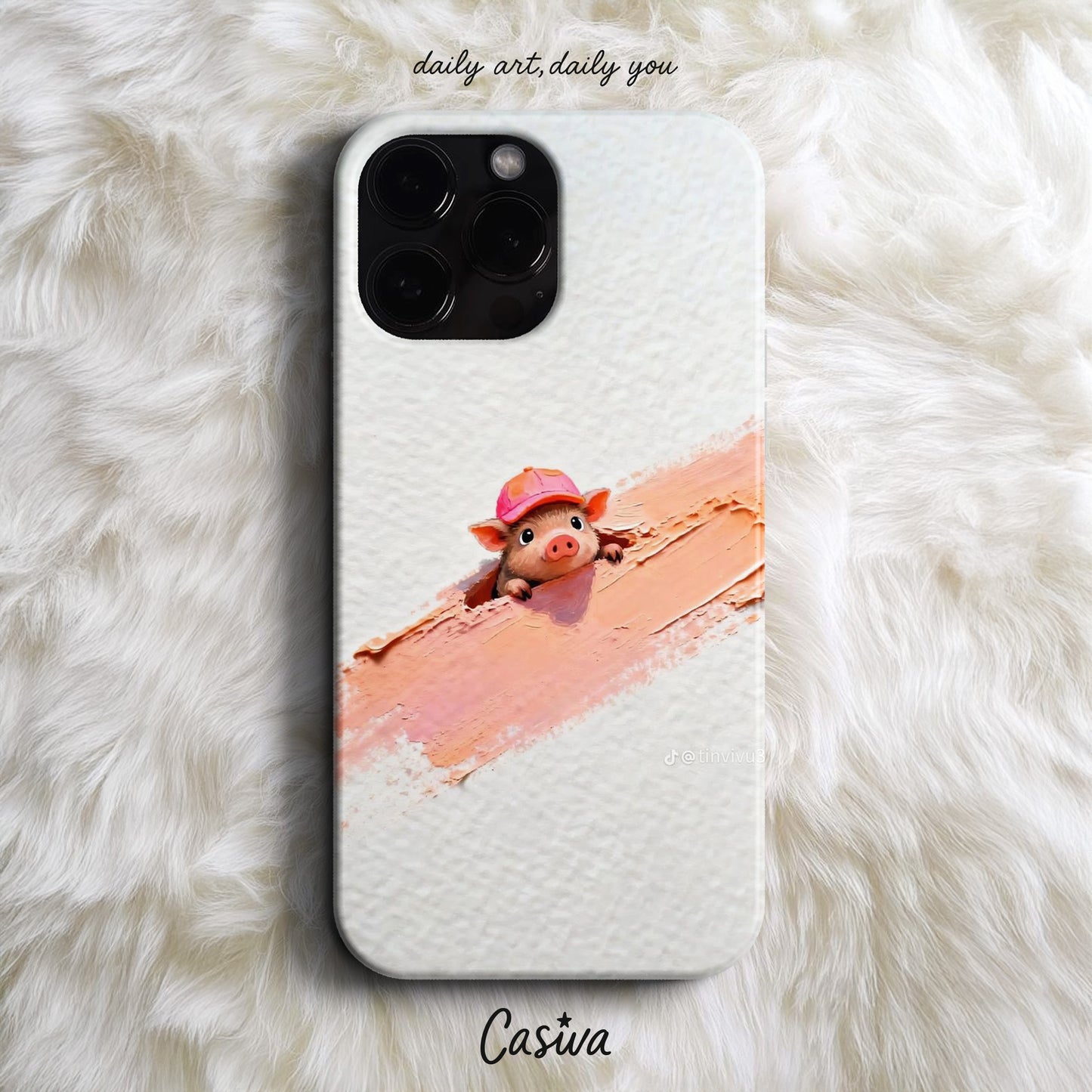 Casiva "Peekaboo Pig" Tasarım Telefon Kılıfı - Character Designs Serisi
