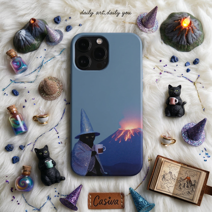 Casiva "Wizard Coffee Cat" Tasarım Telefon Kılıfı - iPhone Kılıfları Serisi