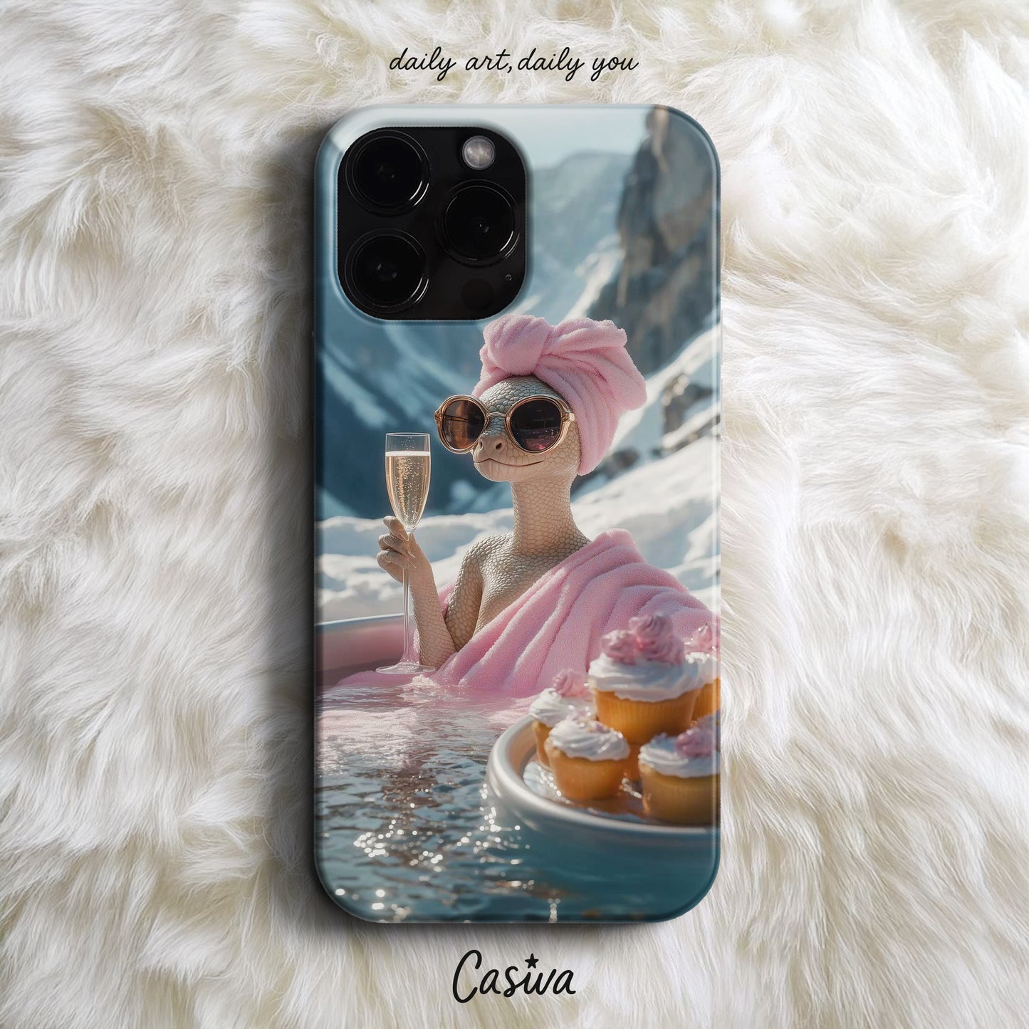 'Champagne Lizard' Tasarım Telefon Kılıfı