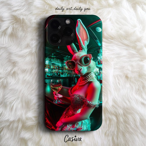 'Midnight Glam Rabbit' Tasarım Telefon Kılıfı