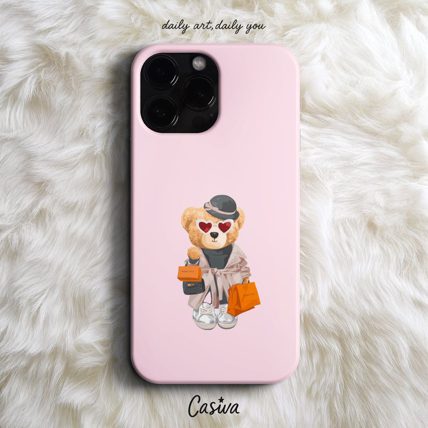 'Fashionista Teddy' Tasarım Telefon Kılıfı