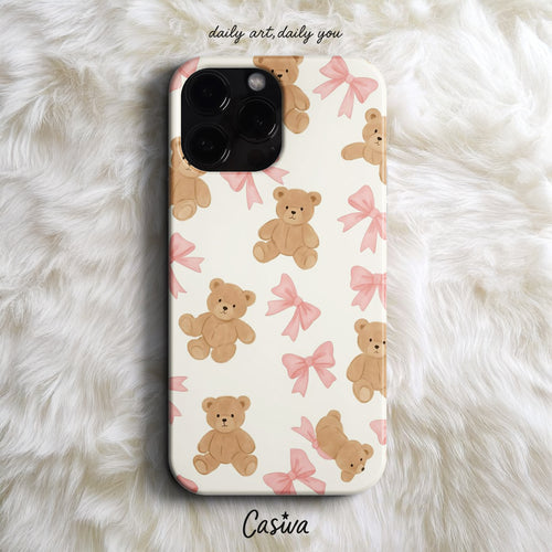 'Pastel Teddy Bliss' Tasarım Telefon Kılıfı