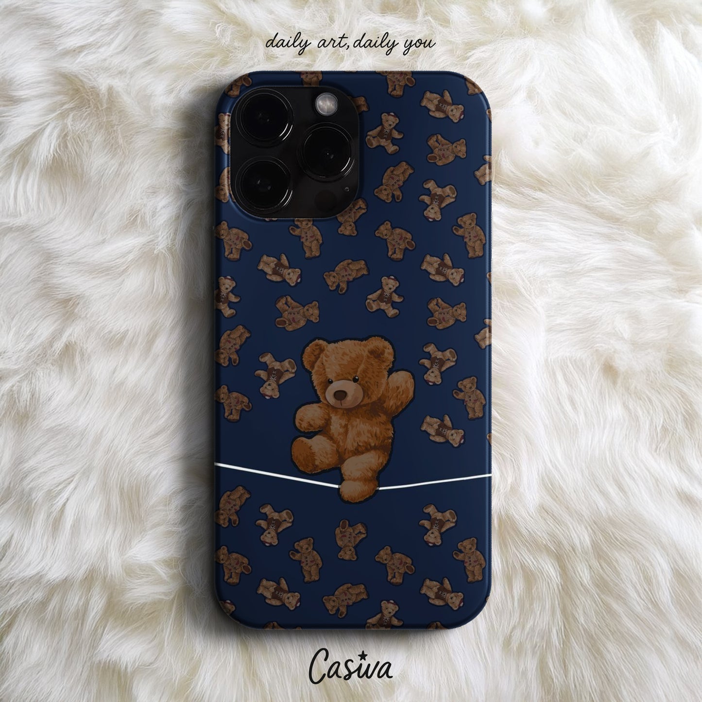 'Happy Bear Pattern' Tasarım Telefon Kılıfı