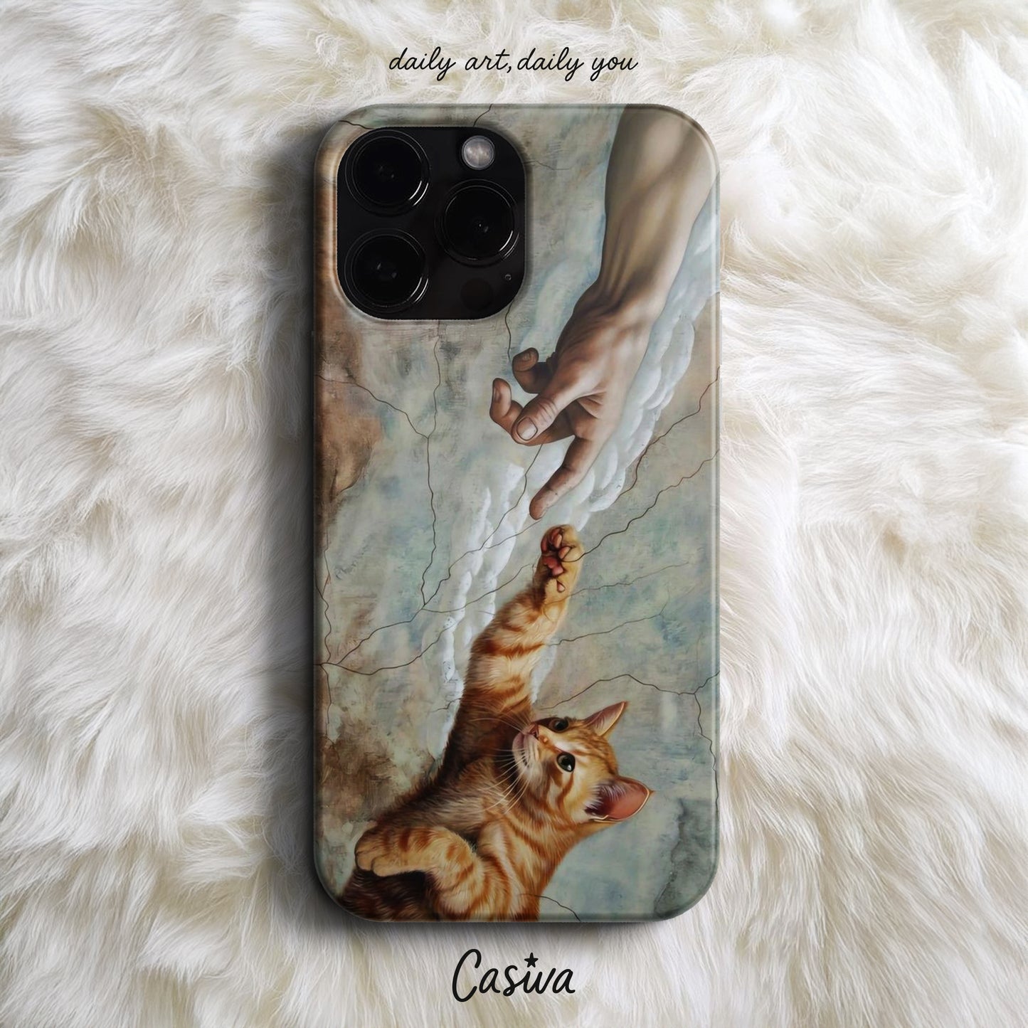 'Creation Of Cat- Classical Art' Tasarım Telefon Kılıfı