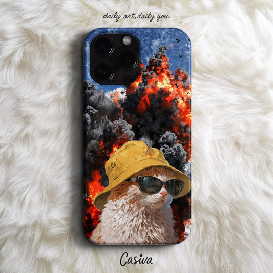 'Explosion Cool Cat' Tasarım Telefon Kılıfı