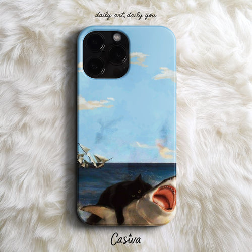 'Shark Ride Cat' Tasarım Telefon Kılıfı