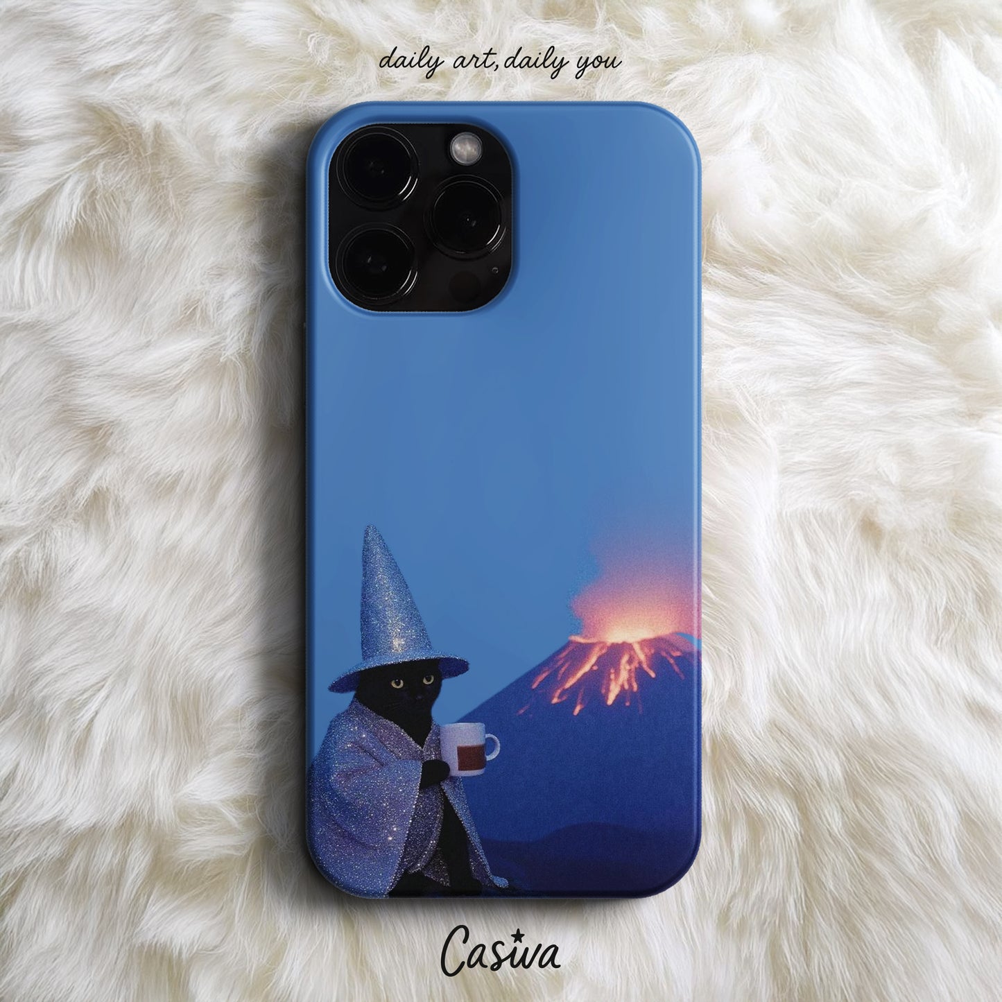 'Wizard Coffee Cat' Tasarım Telefon Kılıfı