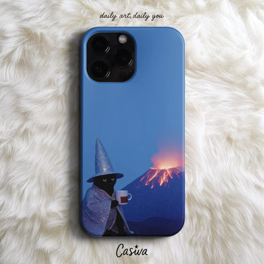 'Wizard Coffee Cat' Tasarım Telefon Kılıfı