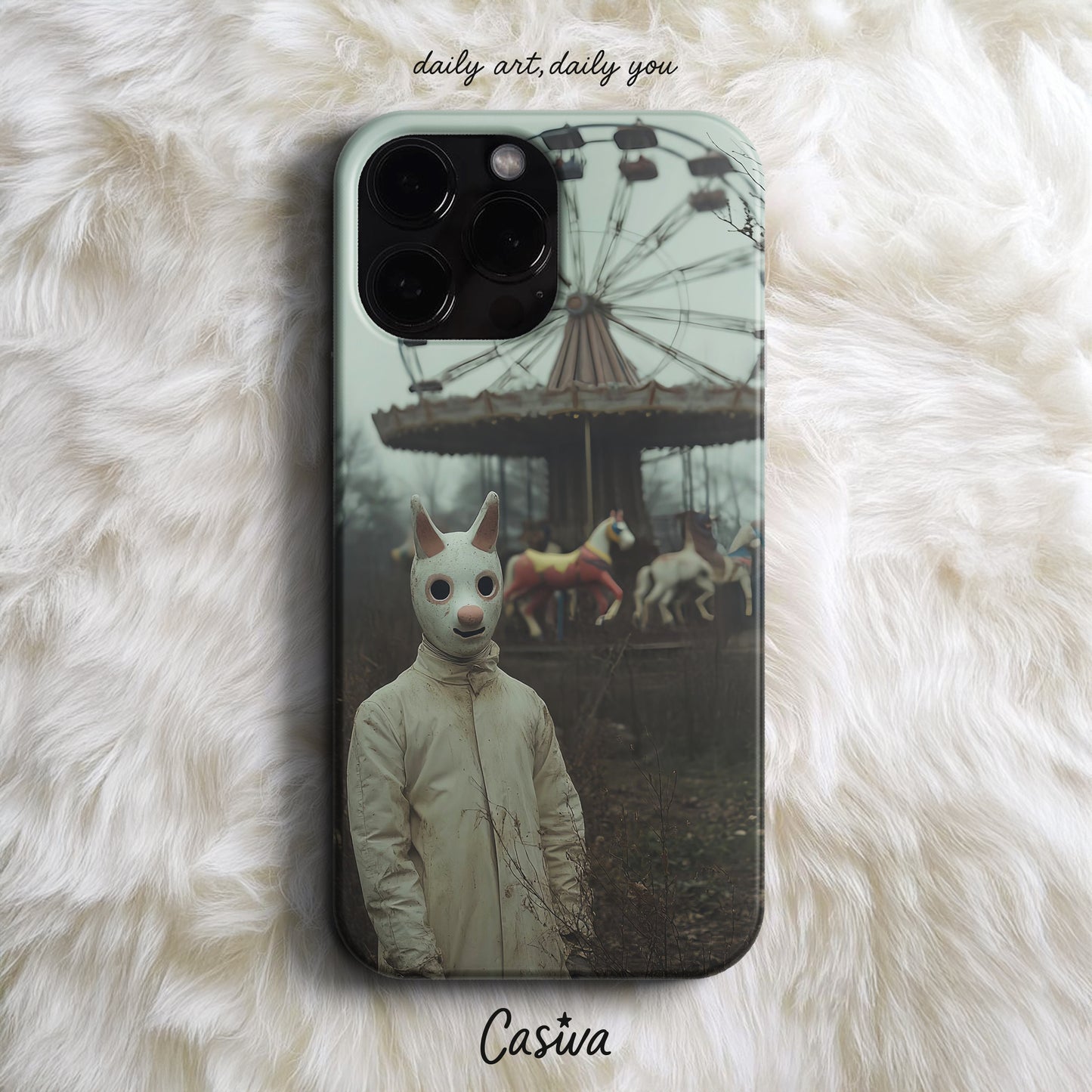 'Creepy Bunny Mask' Tasarım Telefon Kılıfı