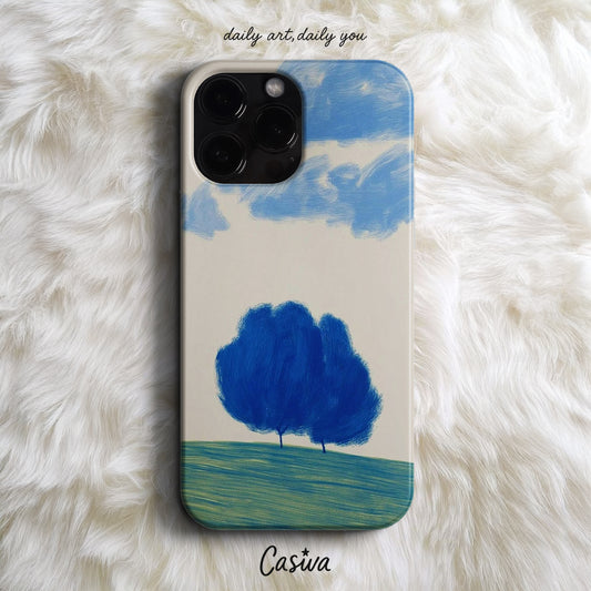 Casiva "Blue Twin Trees" Tasarım Telefon Kılıfı – Nature Serisi