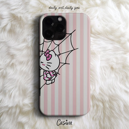 Casiva "Pink Web Kitty" Tasarım Telefon Kılıfı – Cute Serisi