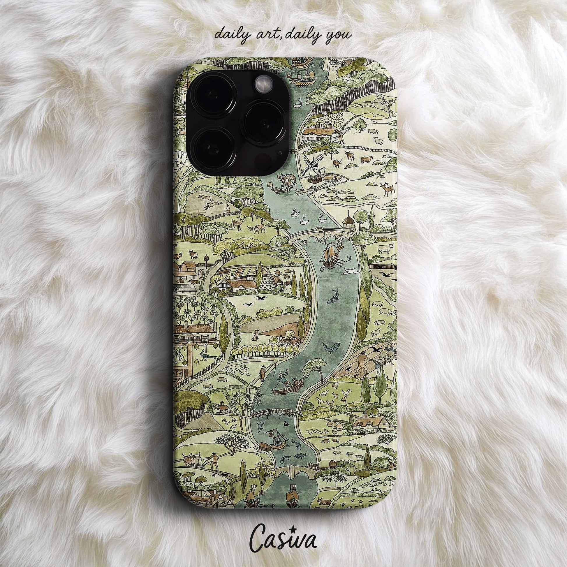 Casiva "Medieval River Kingdom" Tasarım Telefon Kılıfı – Vintage Serisi