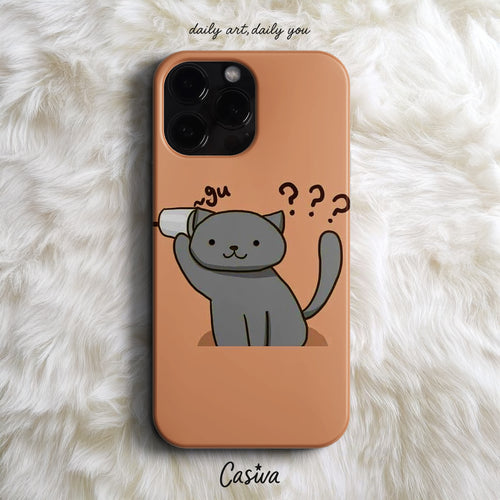 Casiva "Curious Cup Cat" Tasarım Telefon Kılıfı – Cute Serisi