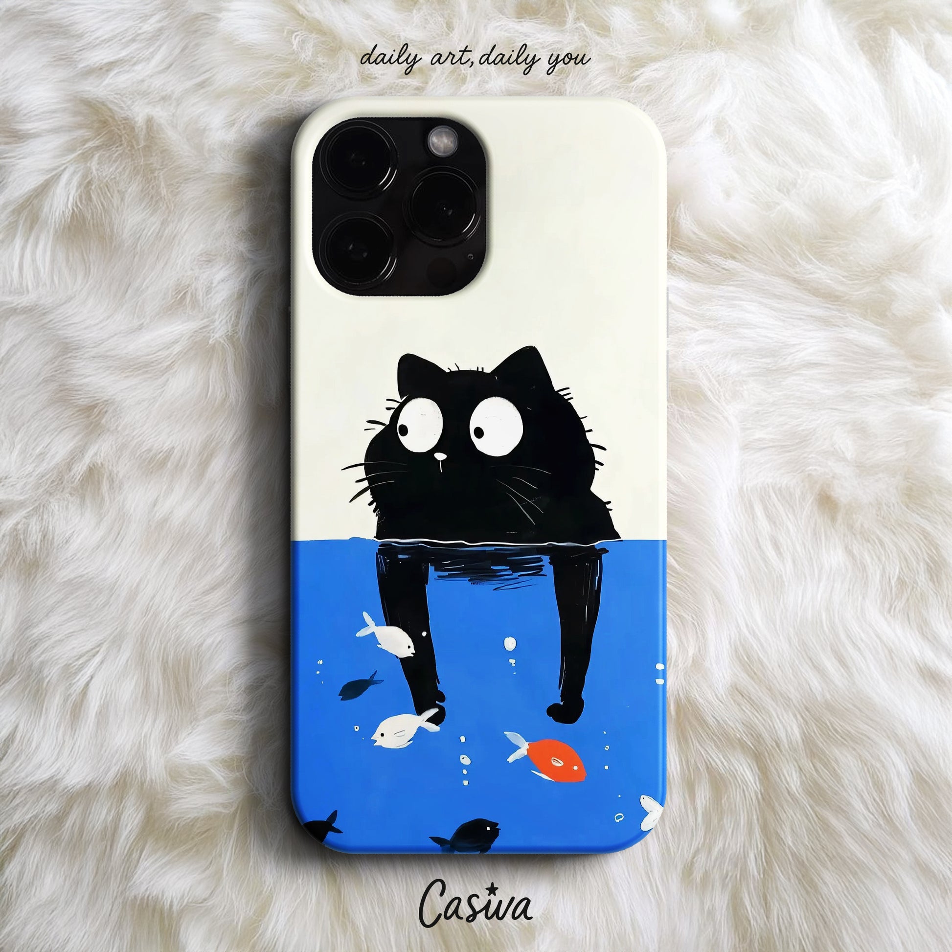 Casiva "Curious Water Cat" Tasarım Telefon Kılıfı – Cute Serisi