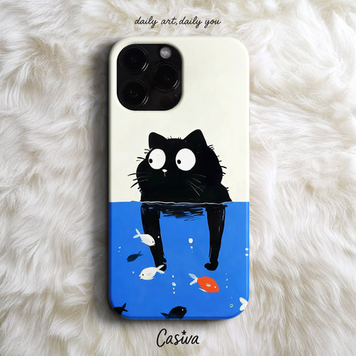 Casiva "Curious Water Cat" Tasarım Telefon Kılıfı – Cute Serisi