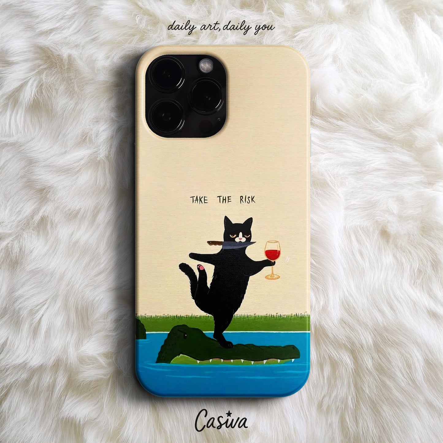 Casiva "Risk Taker Cat" Tasarım Telefon Kılıfı – Funny Serisi