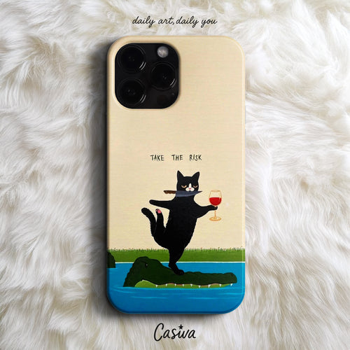 Casiva "Risk Taker Cat" Tasarım Telefon Kılıfı – Funny Serisi